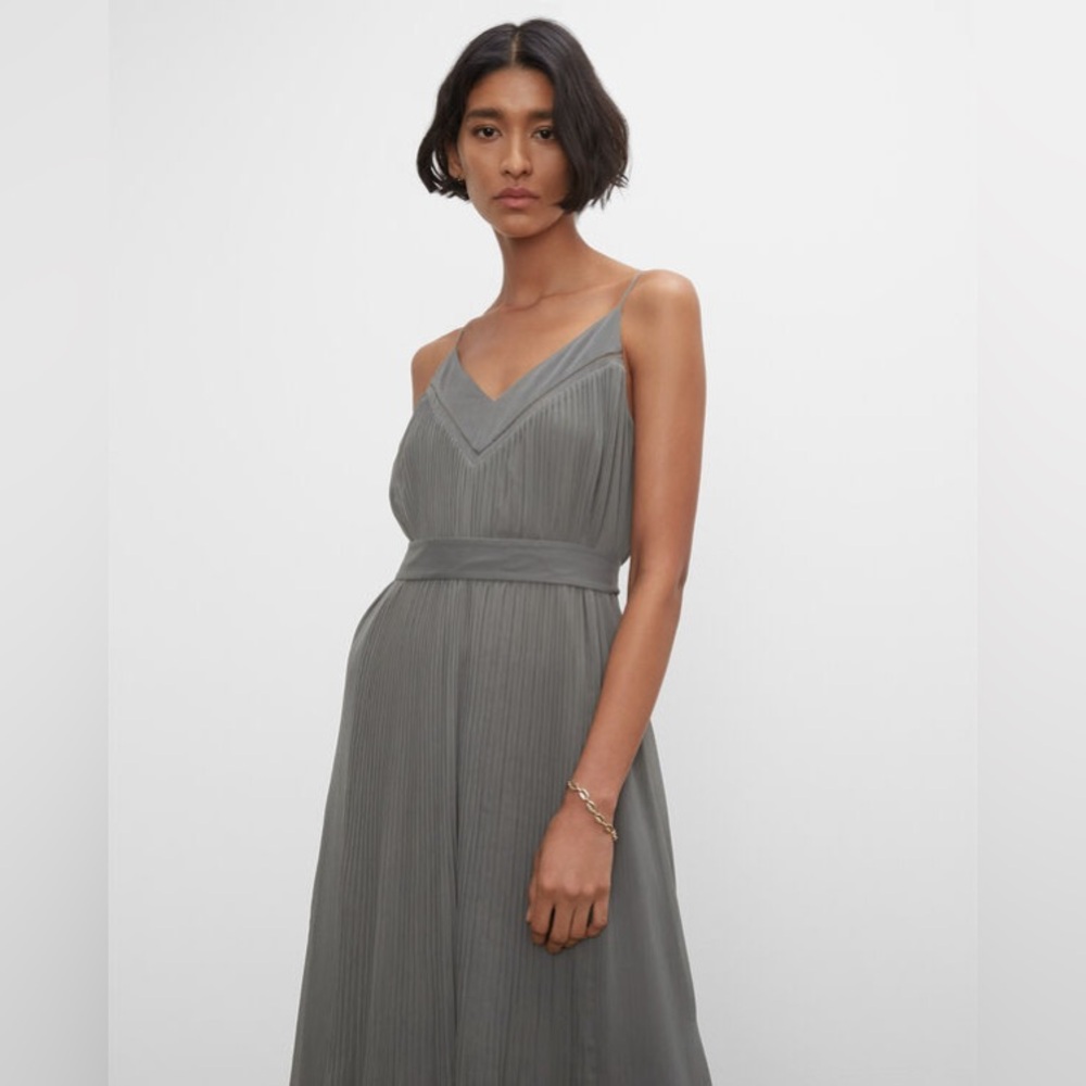 Club Monaco Pleated V Neck Dress - Picture 5 of 13